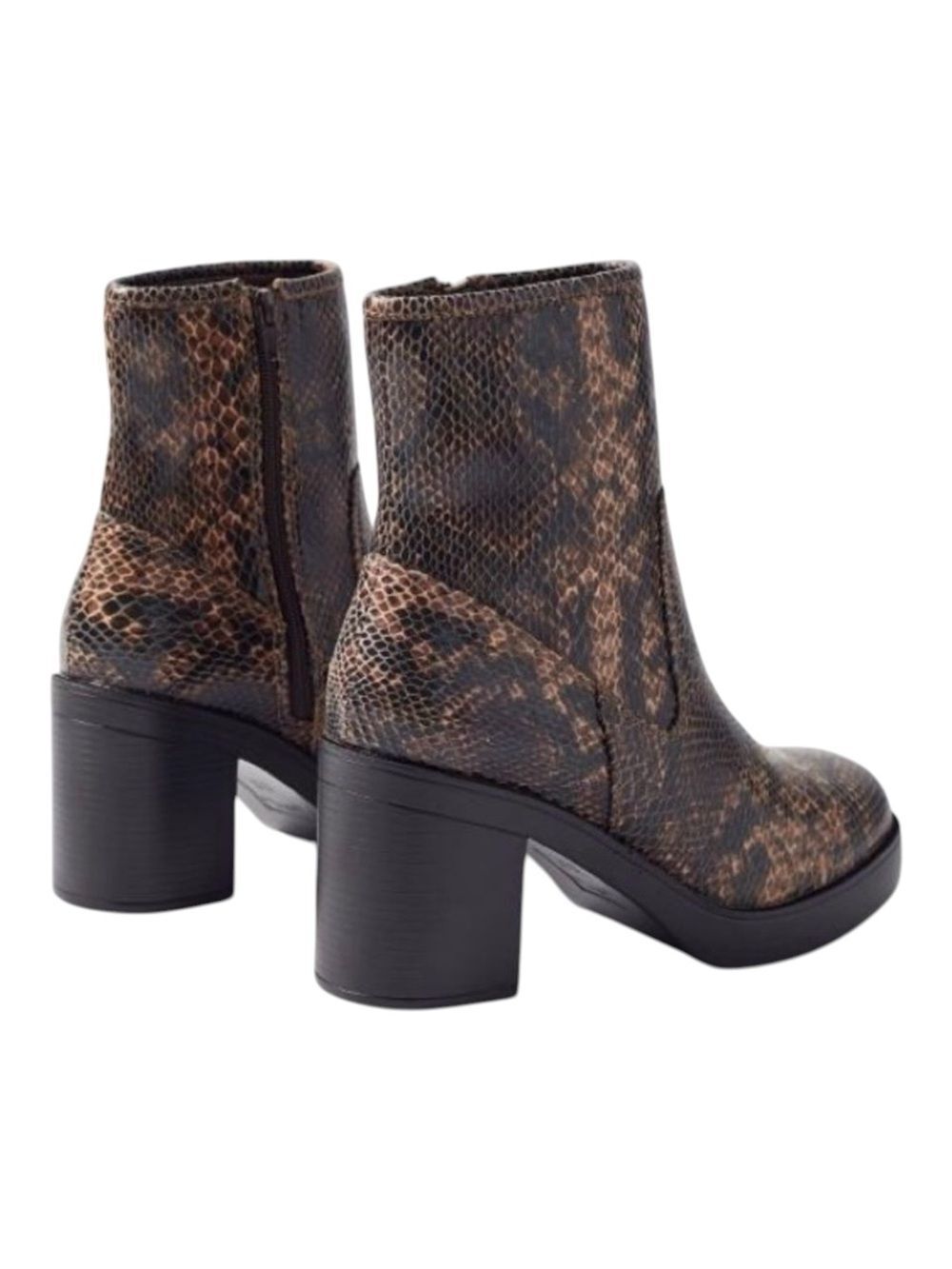 NWOT URBAN OUTFITTERS Tonal Brown Snake Print Ankle Boots
